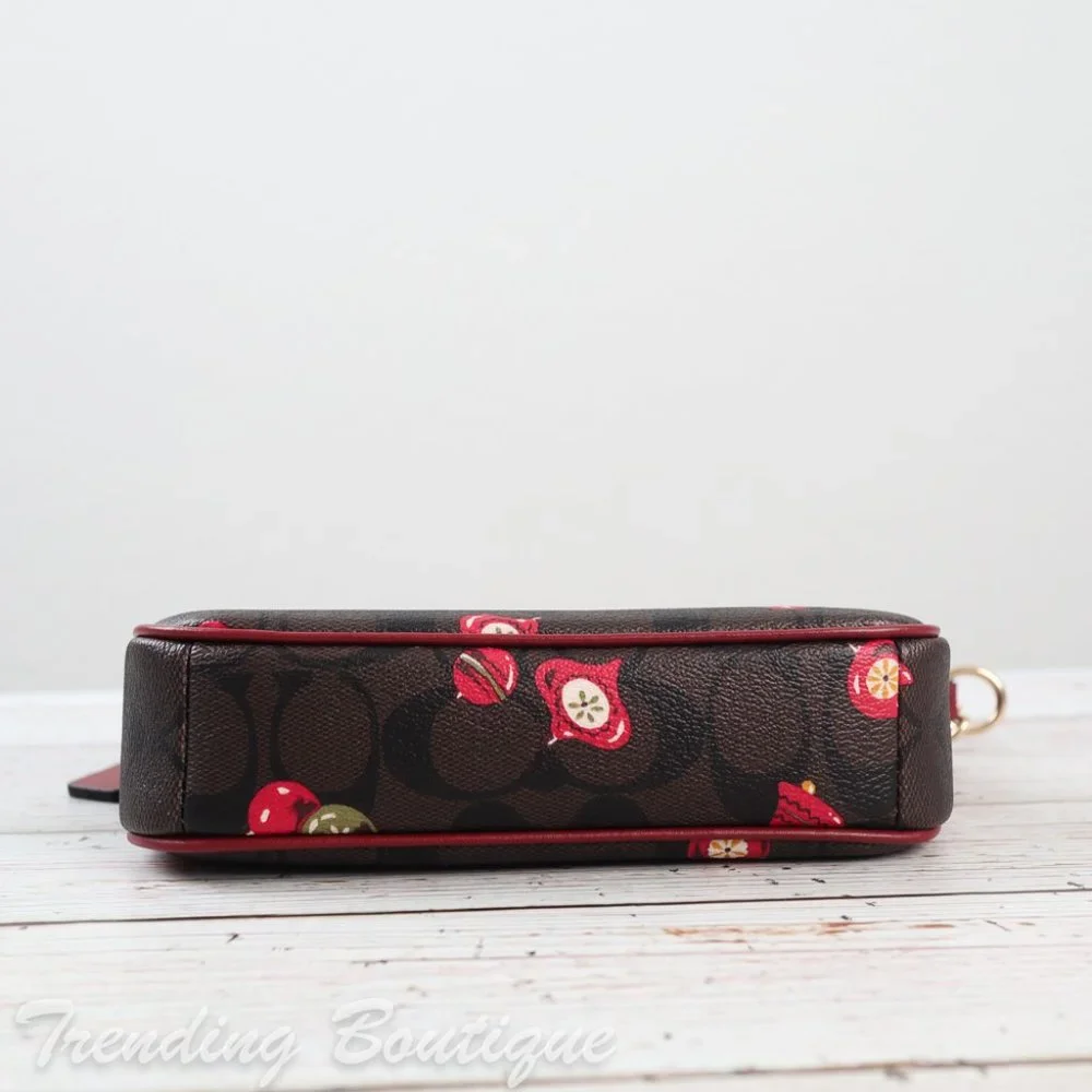 NWT Coach C7403 Nolita 19 in Signature Canvas with Ornament Print Brown Black - Picture 8 of 12